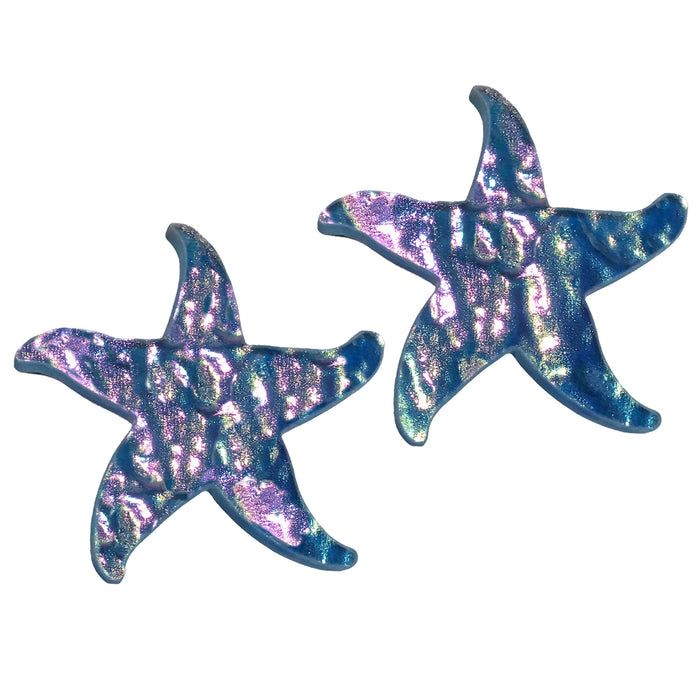 Aquatic Custom Tile Swimming Pool Step Marker Glass Star Fish 5" Aquamarine ( 2 Packs)