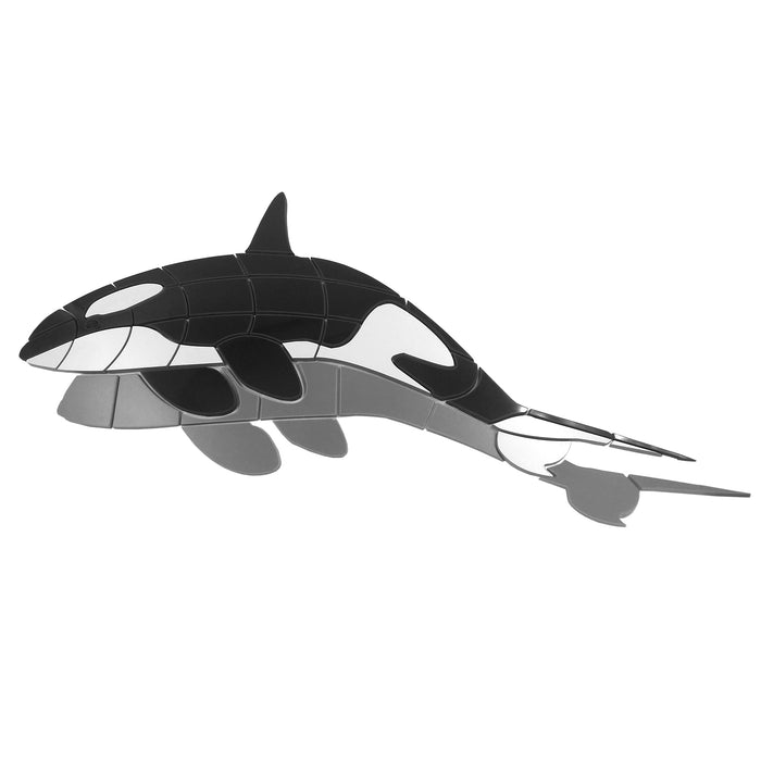 Aquatic Custom Tile Orca Whale 28 inch Porcelain Swimming Pool Mosaic with Shadows (28 inch With Shadow)