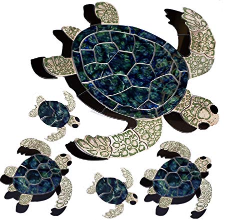 Aquatic Custom Tile Green Sea Turtle Family Porcelain Swimming Pool Mosaic