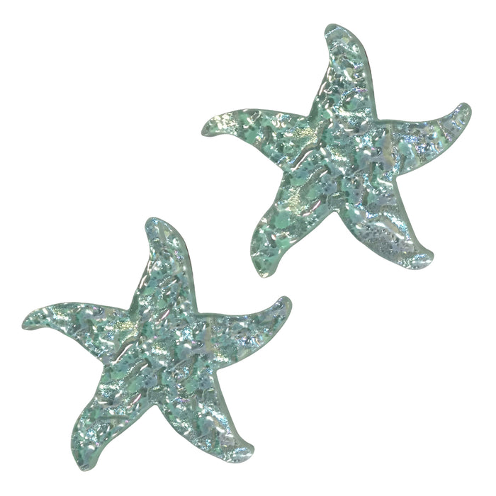Aquatic Custom Tile Swimming Pool Step Marker Glass Star Fish 5" Aquamarine ( 2 Packs)