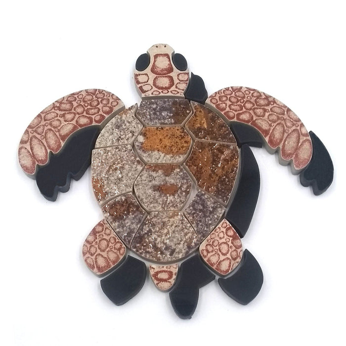 Aquatic Custom Tile 9.5" Brown Sea Turtle Porcelain Swimming Pool Mosaic