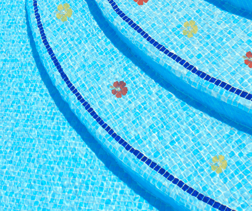 Aquatic Custom Tile Yellow  Hibiscus Porcelain Swimming Pool Mosaic -2 pack