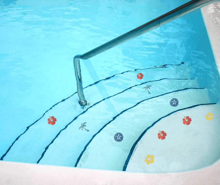 Aquatic Custom Tile Porcelain Swimming Pool Step Marker Mosaic 4