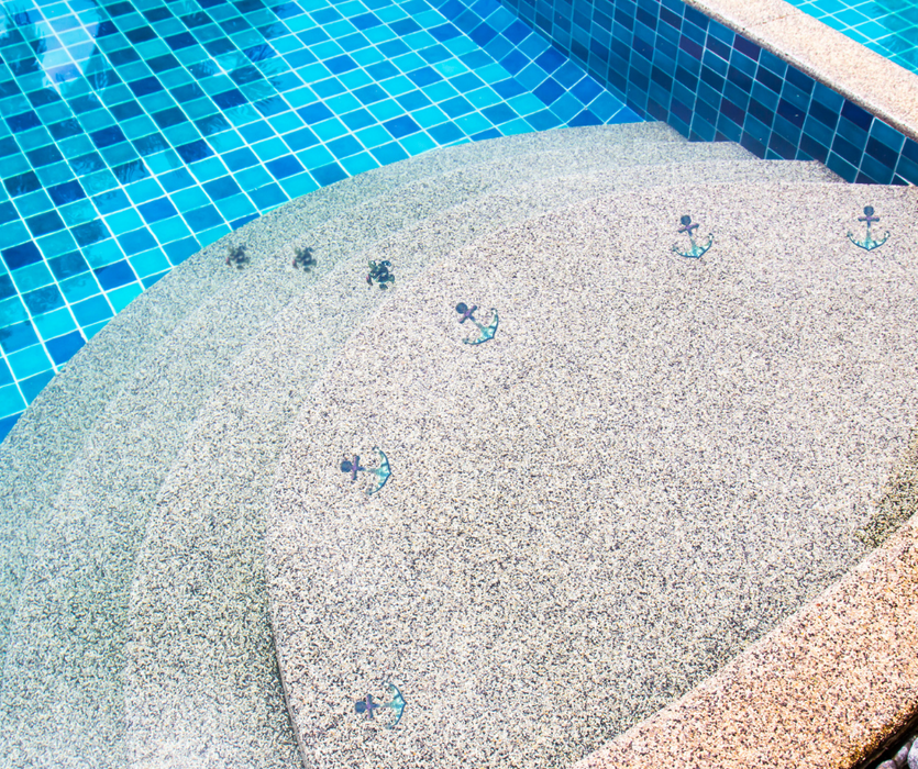 Aquatic Custom Tile Swimming Pool Step Marker Glass Anchor 3.5x3 inches