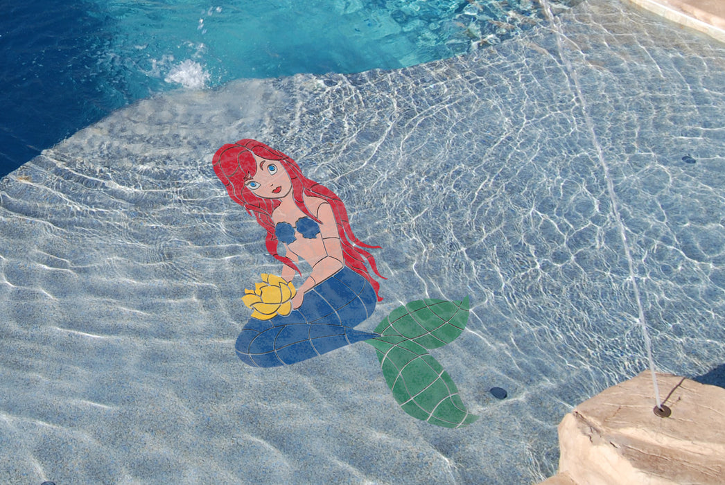 Aquatic Custom Tile Mermaid Porcelain Swimming Pool Mosaic 60 inches